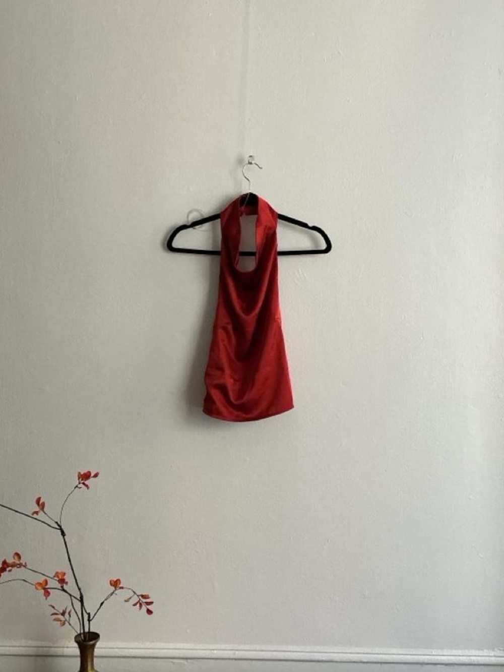 Red Halter Neck Women's Top